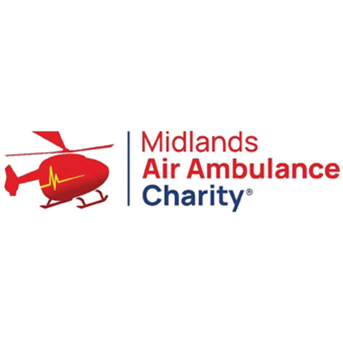 Midlands Air Ambulance Charity (and helicopter with heartbeat) logo